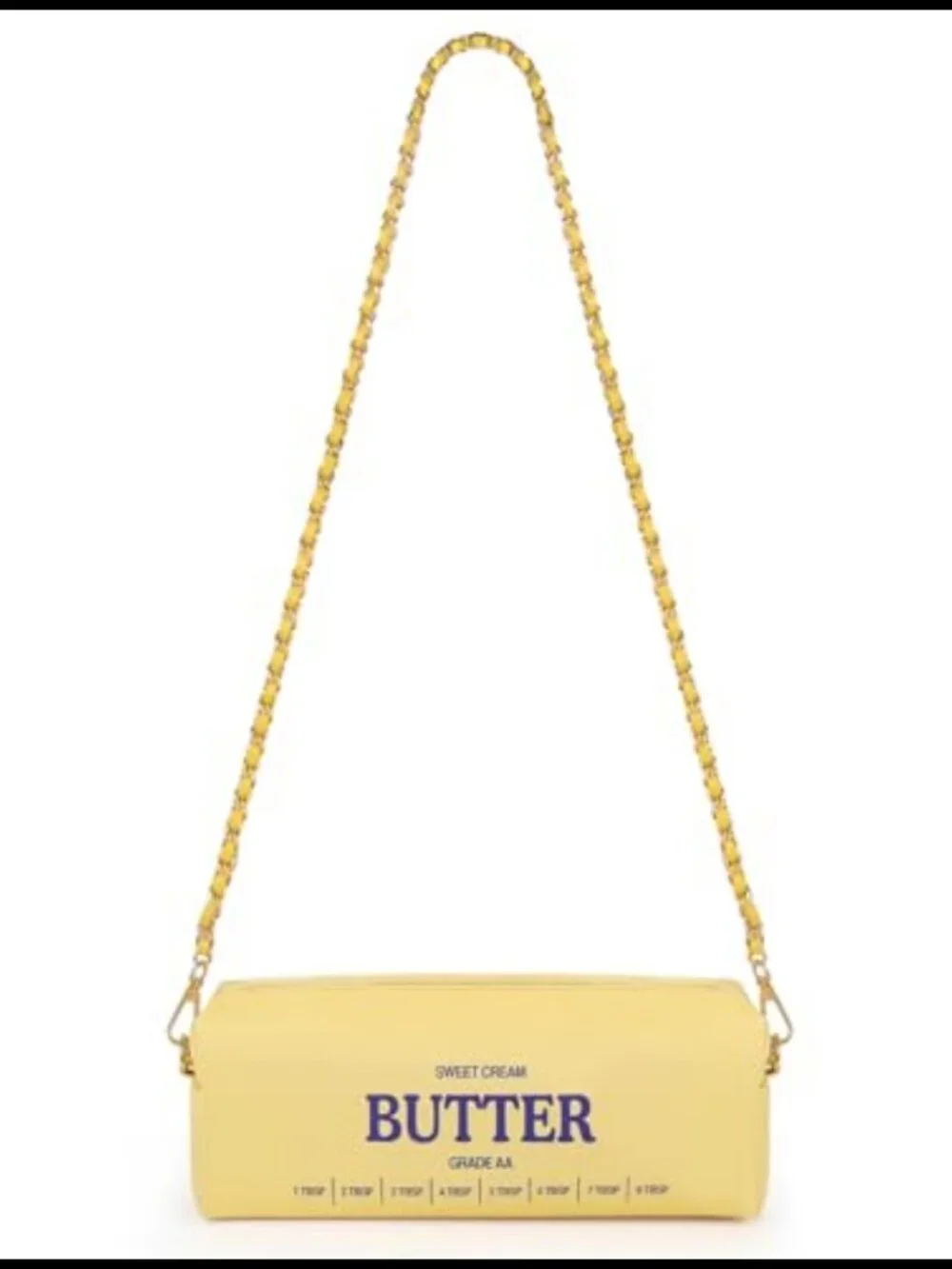 Funny Butter Stick Crossbody Bag PU Leather Shoulder Purse Gold Chain